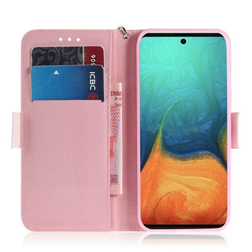 Flip Case Für Samsung Galaxy A71 Mit Kordel Riemenpumpe