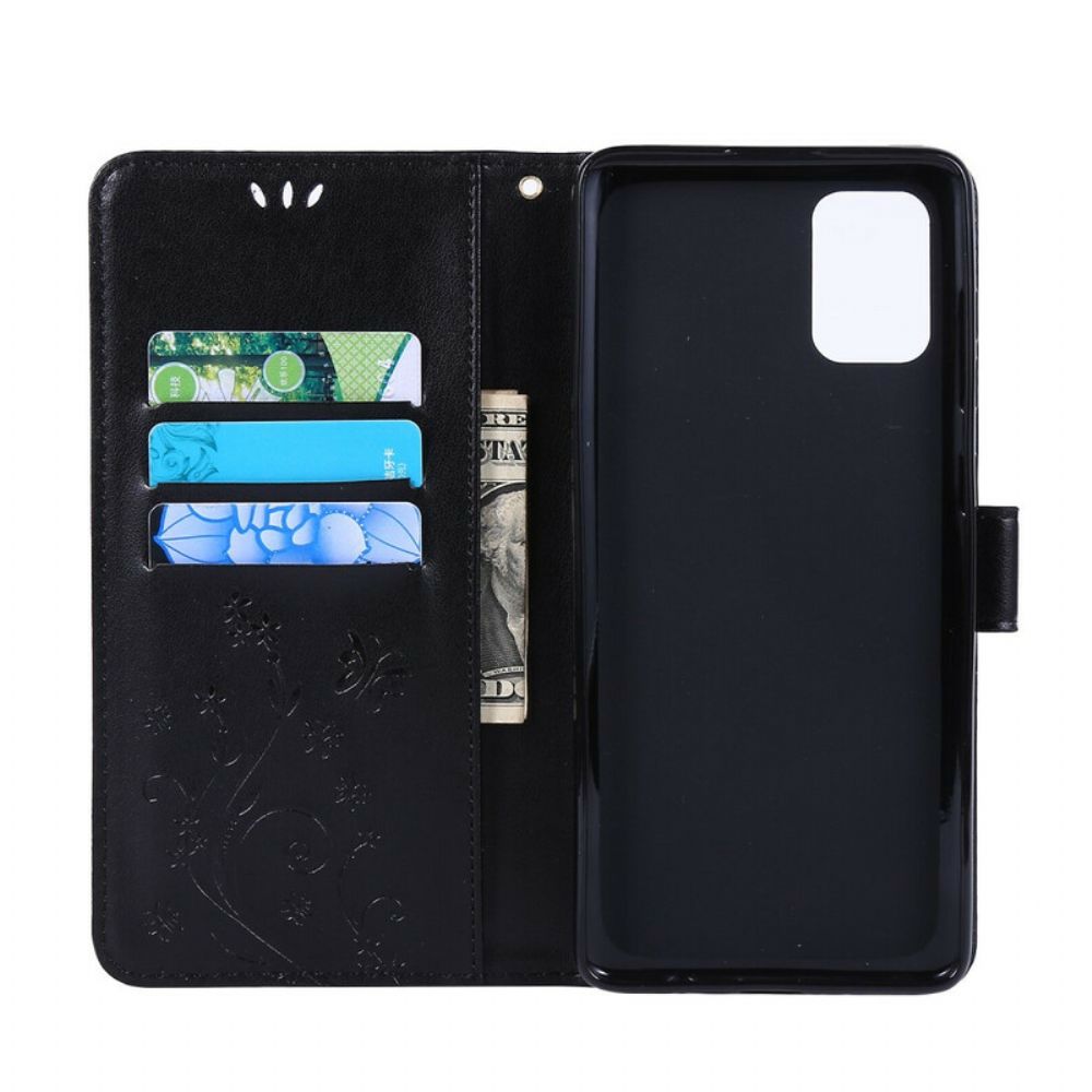 Flip Case Für Samsung Galaxy A71 Mit Kordel Schmetterlingsband