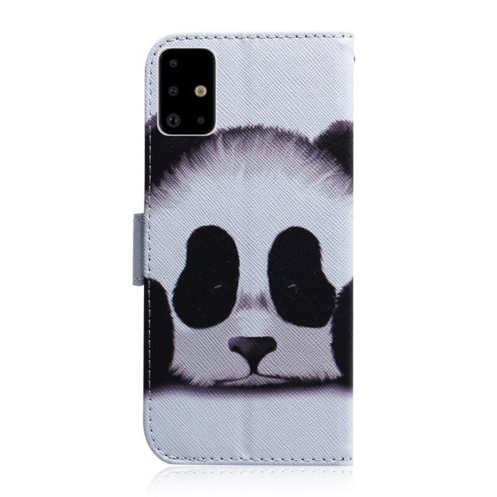 Flip Case Für Samsung Galaxy A71 Panda-gesicht