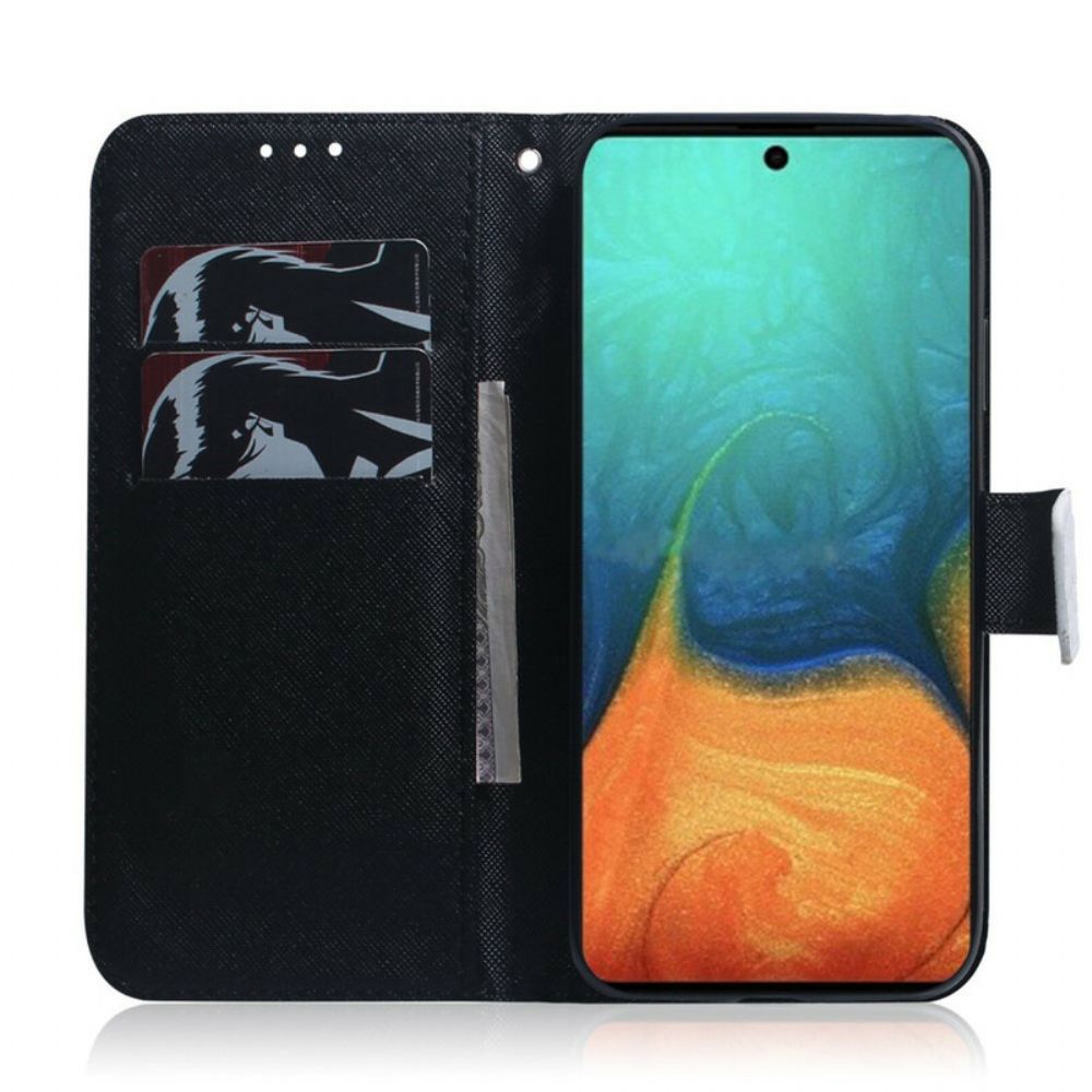 Flip Case Für Samsung Galaxy A71 Panda-gesicht