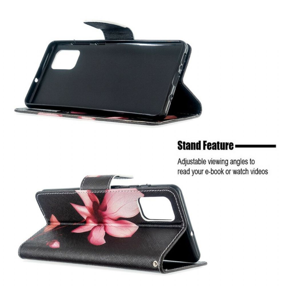 Flip Case Für Samsung Galaxy A71 Rosa Blume