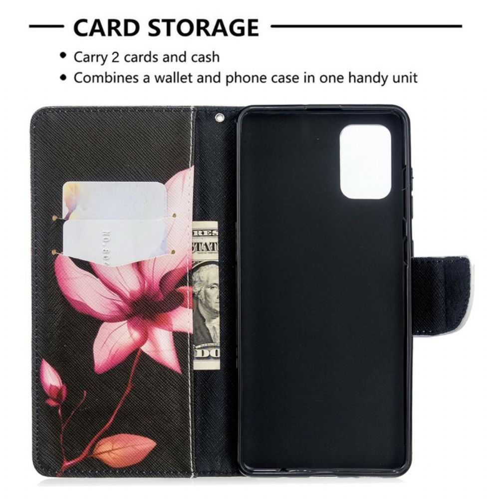 Flip Case Für Samsung Galaxy A71 Rosa Blume