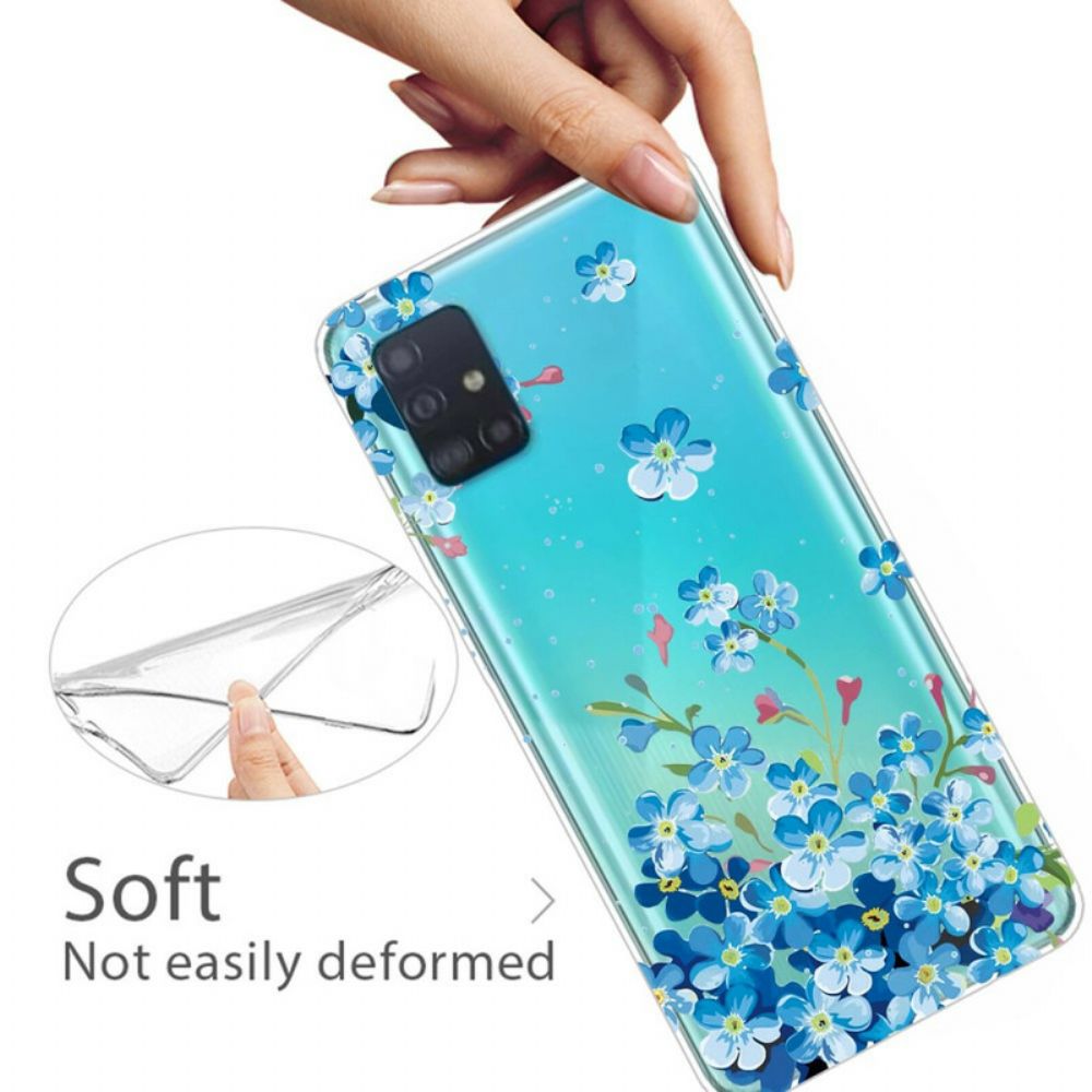 Handyhülle Für Samsung Galaxy A71 Blaue Blumen