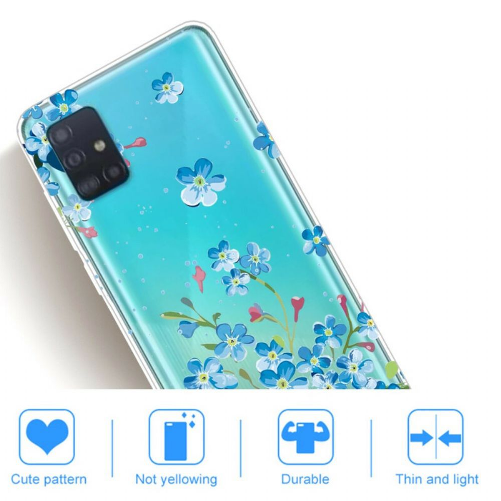 Handyhülle Für Samsung Galaxy A71 Blaue Blumen