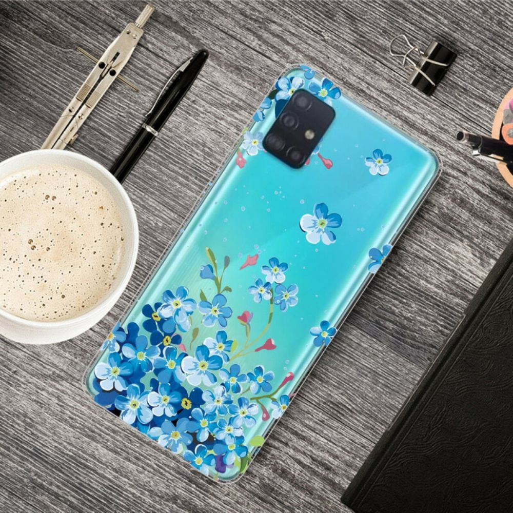 Handyhülle Für Samsung Galaxy A71 Blaue Blumen