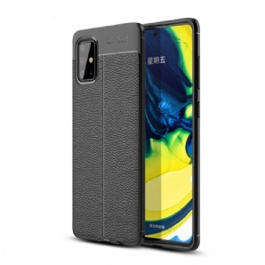 Hülle Für Samsung Galaxy A71 Doppellinie Litschi-leder-effekt