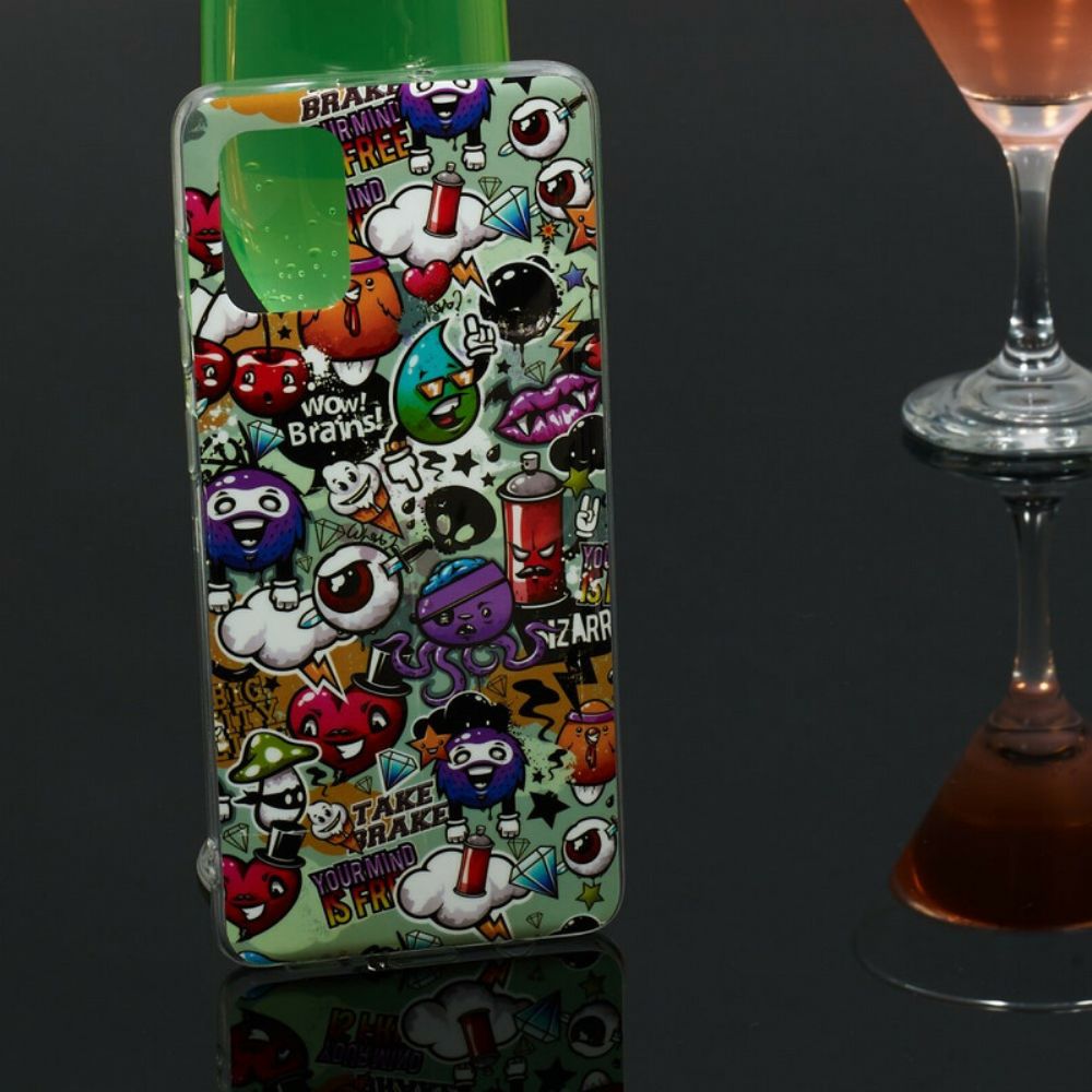 Hülle Für Samsung Galaxy A71 Fluoreszierender Wahnsinn