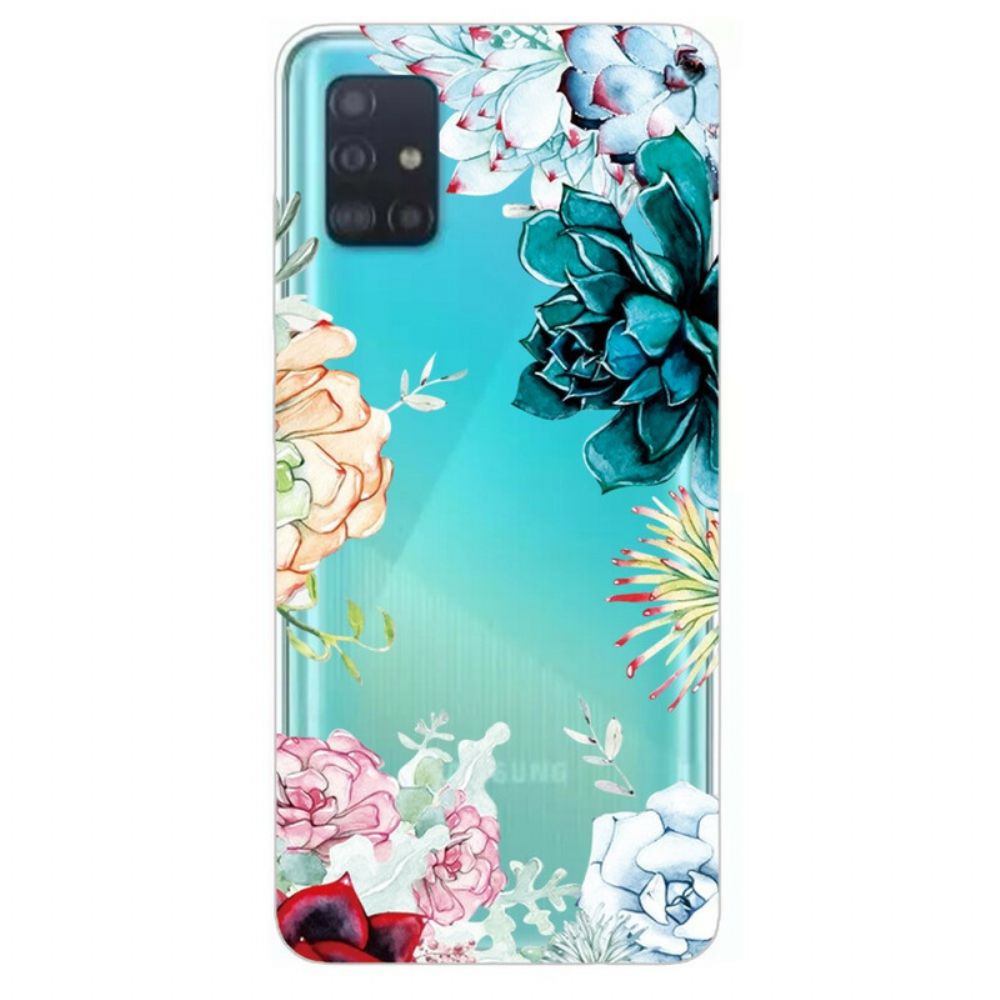 Hülle Für Samsung Galaxy A71 Nahtlose Aquarellblumen