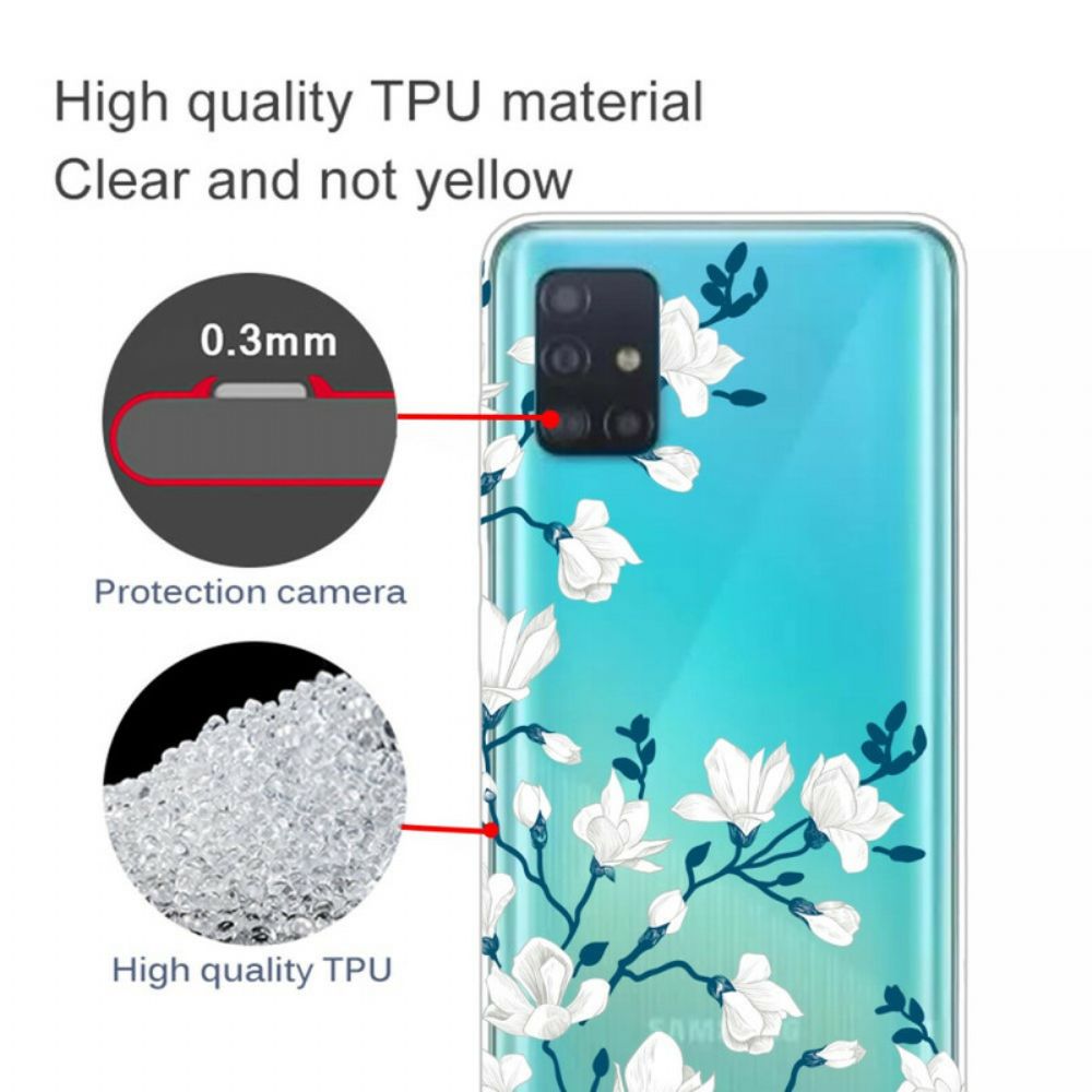 Hülle Für Samsung Galaxy A71 Weiße Blumen