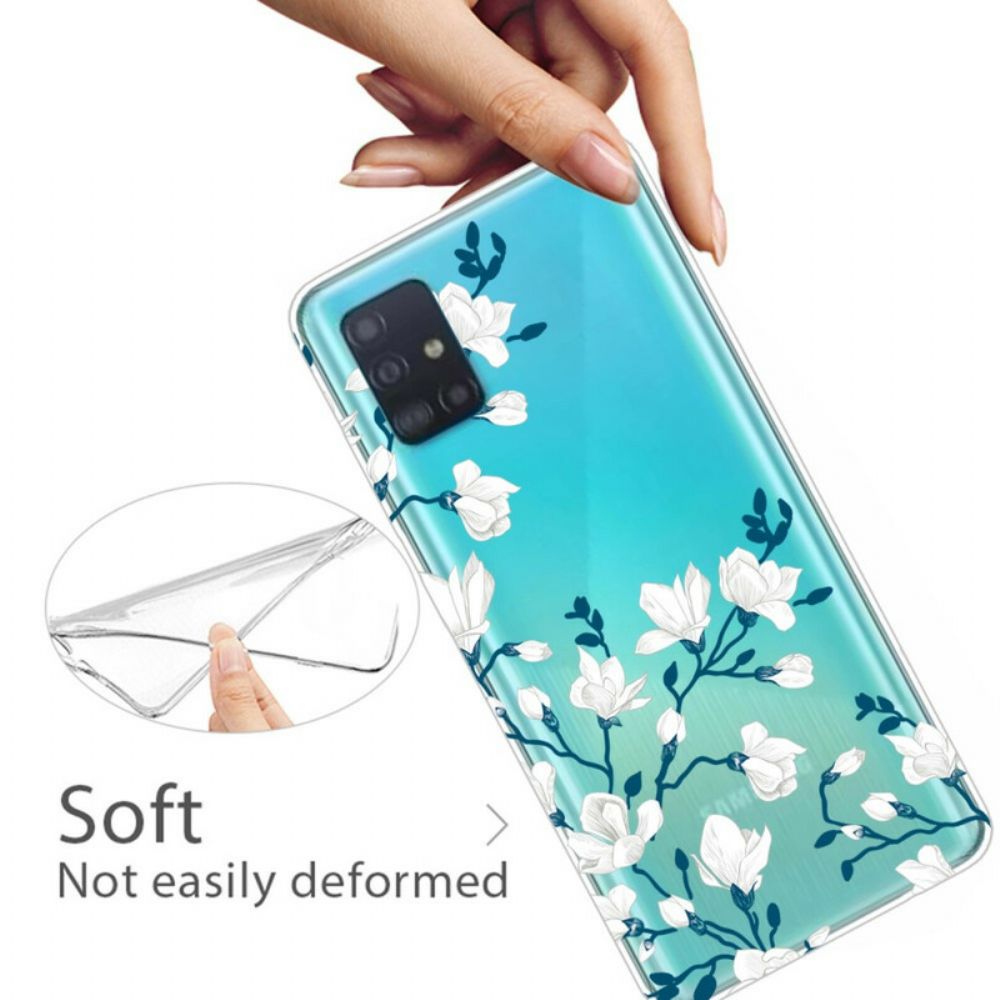 Hülle Für Samsung Galaxy A71 Weiße Blumen