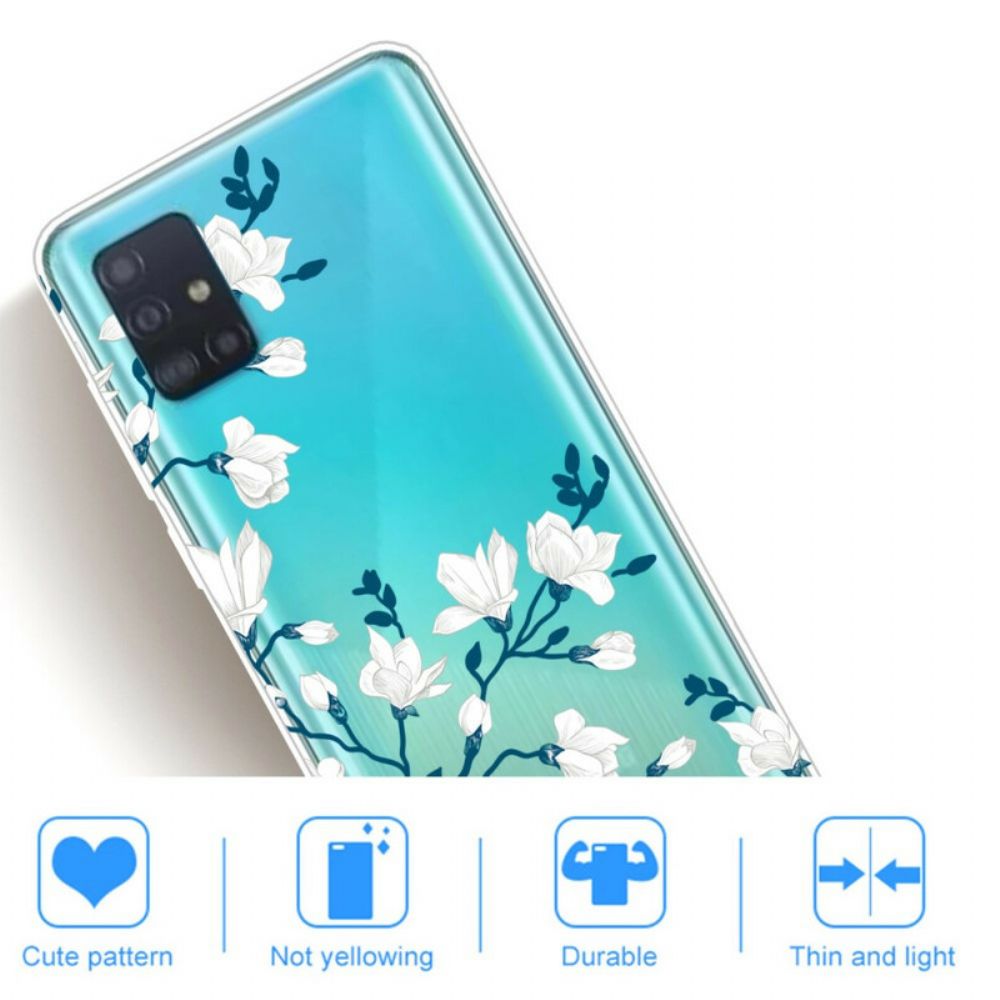 Hülle Für Samsung Galaxy A71 Weiße Blumen