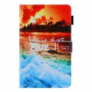 Flip Case Für Samsung Galaxy Tab A7 Lite Das Leben Ist Ein Kurzer Sonnenuntergang