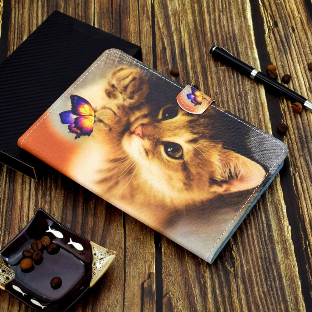 Flip Case Für Samsung Galaxy Tab A7 Lite Mein Kätzchen Und Schmetterling