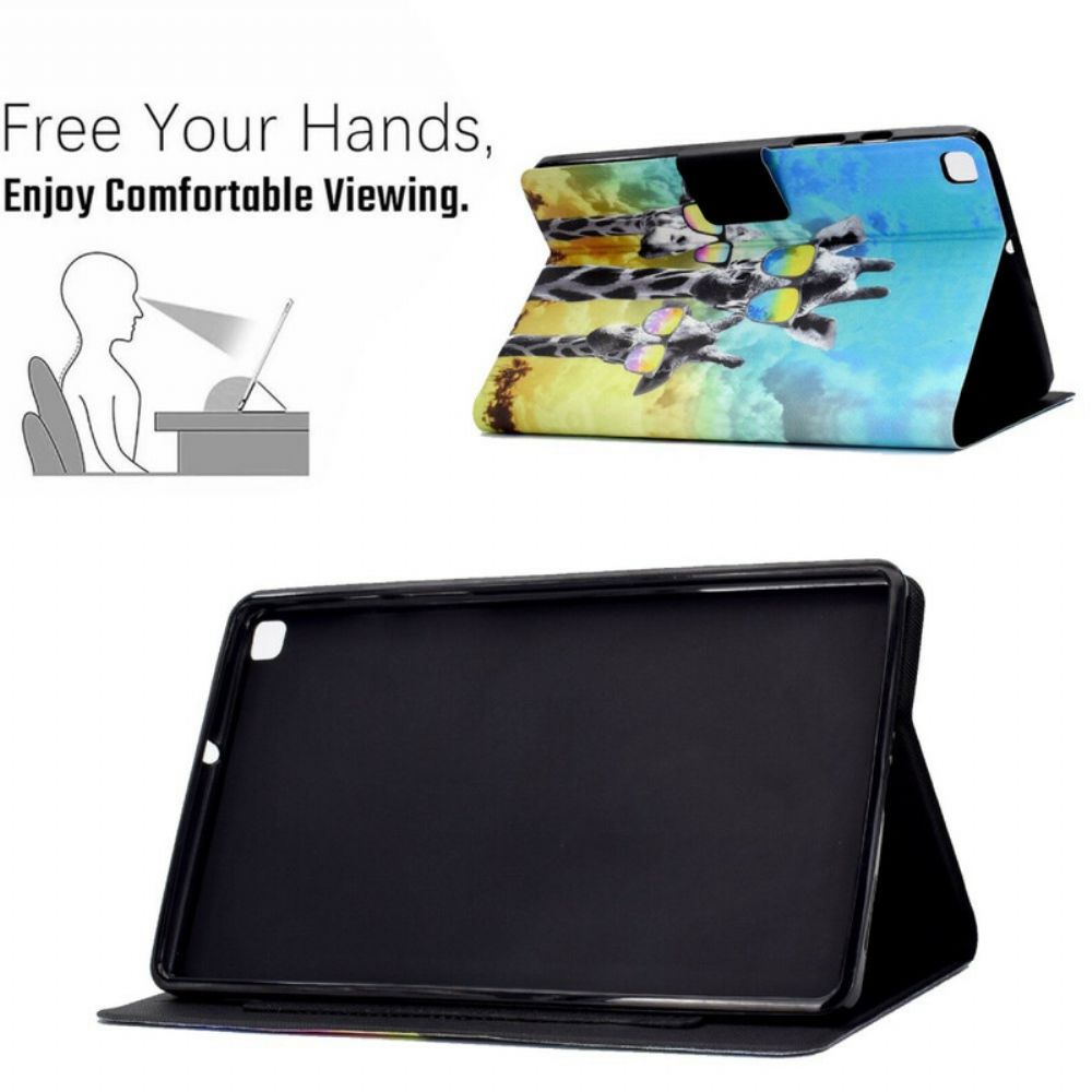 Lederhüllen Für Samsung Galaxy Tab A7 Lite Ausgefallene Giraffen