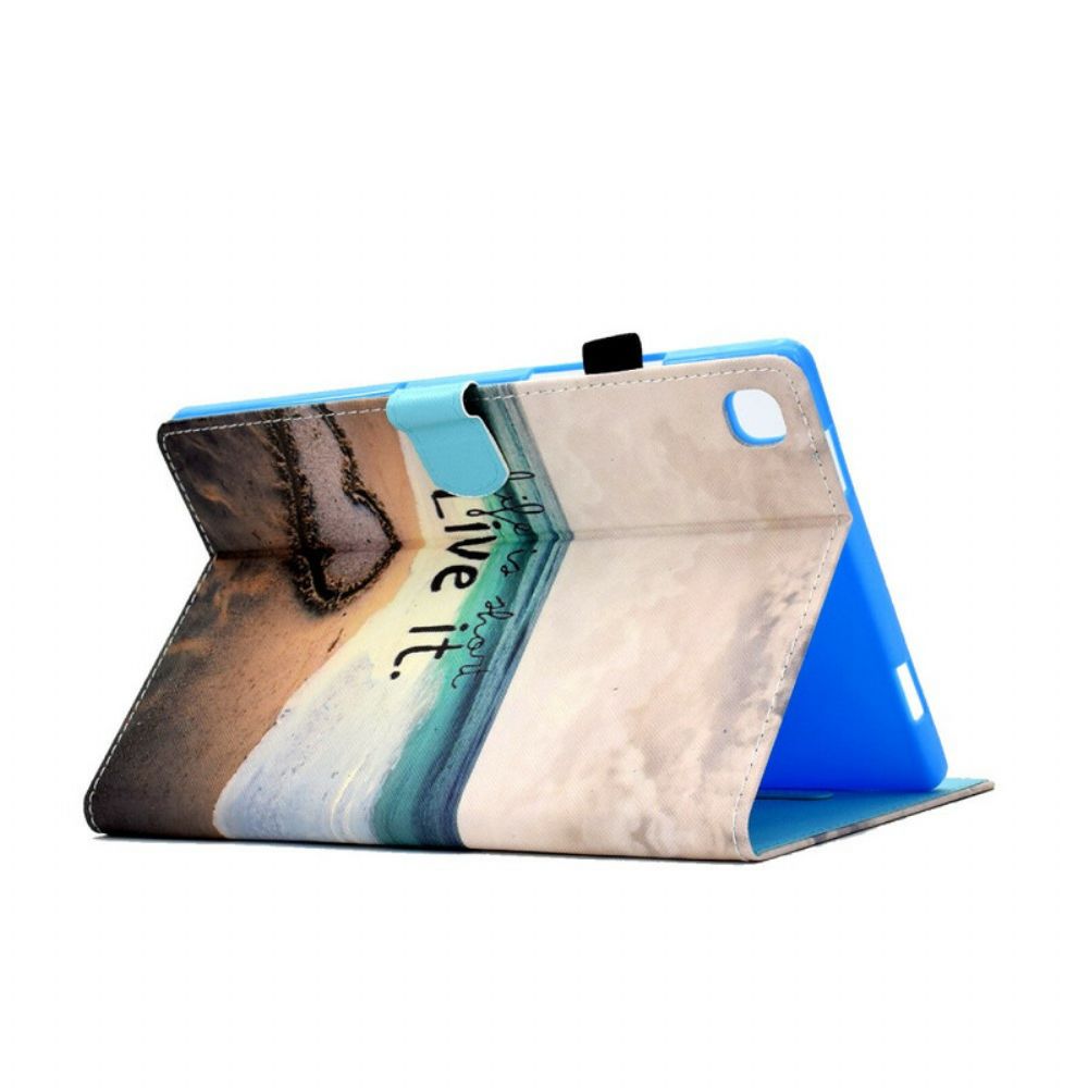 Lederhüllen Für Samsung Galaxy Tab A7 Lite Das Leben Ist Short Beach