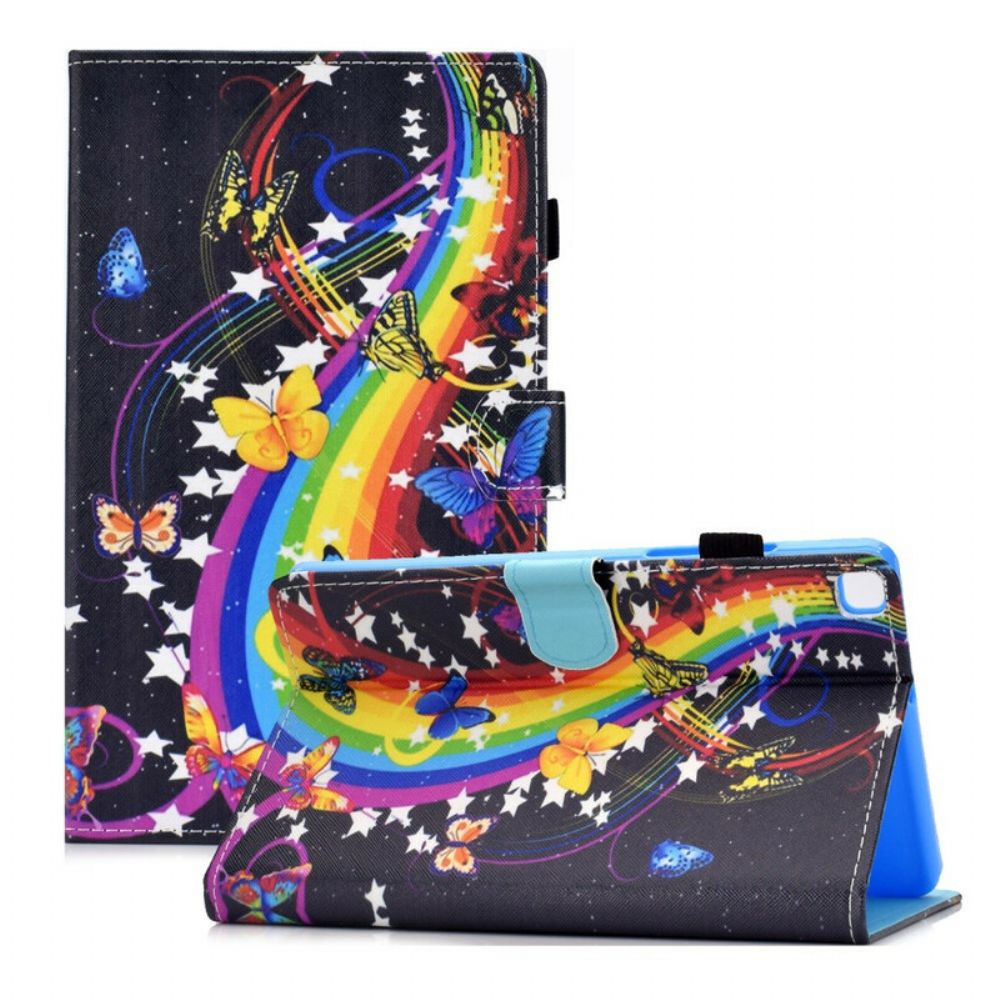 Lederhüllen Für Samsung Galaxy Tab A7 Lite Regenbogenschmetterlinge