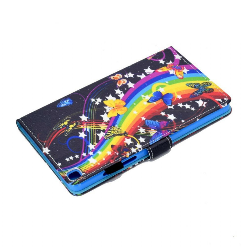 Lederhüllen Für Samsung Galaxy Tab A7 Lite Regenbogenschmetterlinge