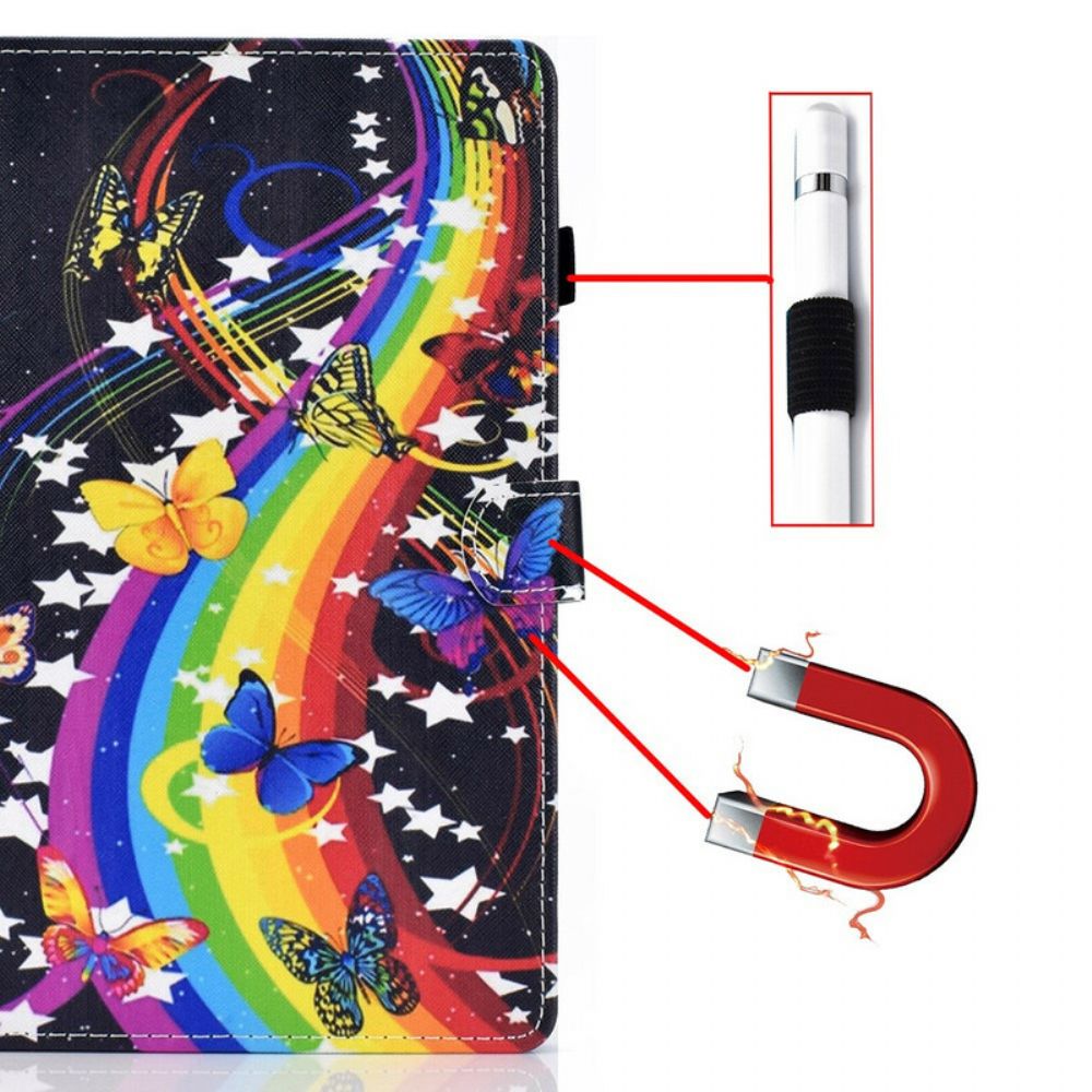 Lederhüllen Für Samsung Galaxy Tab A7 Lite Regenbogenschmetterlinge