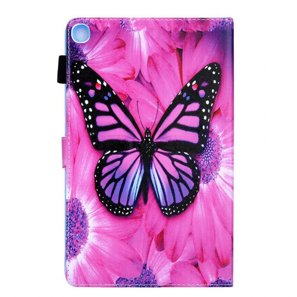 Lederhüllen Für Samsung Galaxy Tab A7 Lite Schmetterling Blumen