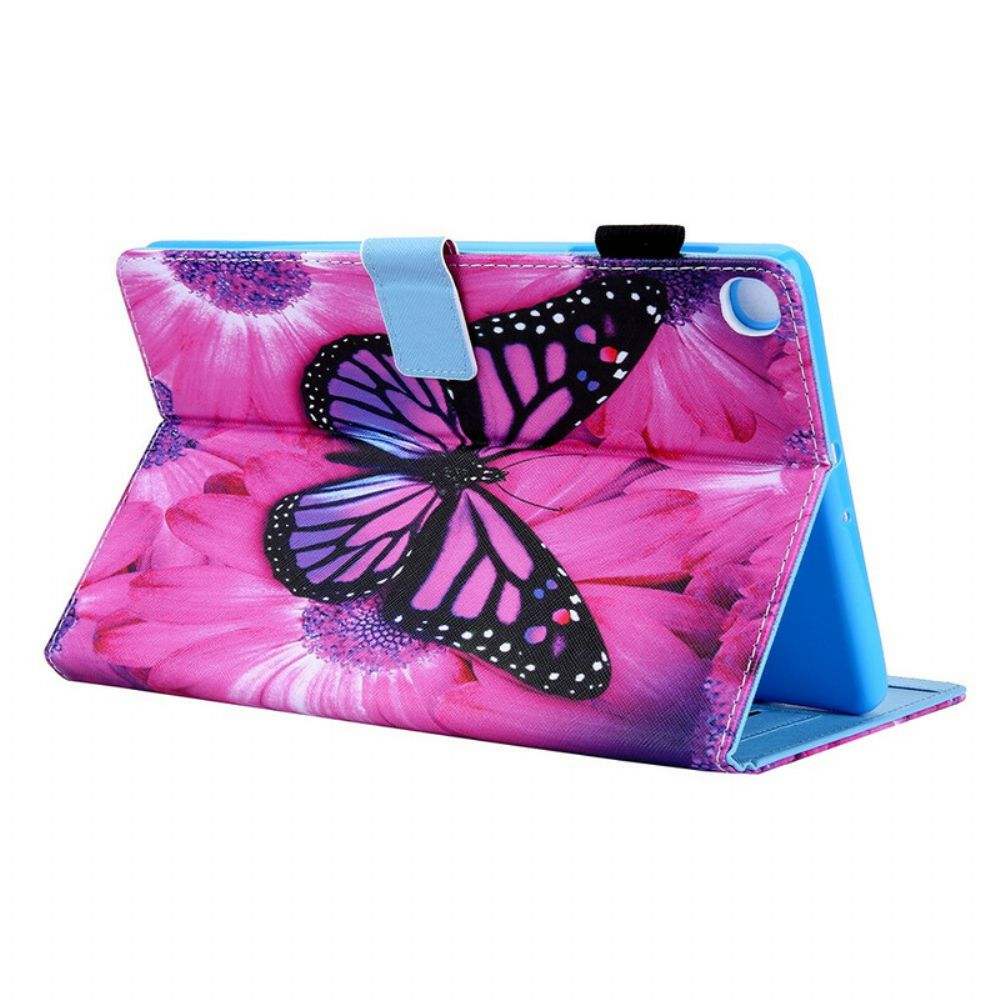Lederhüllen Für Samsung Galaxy Tab A7 Lite Schmetterling Blumen