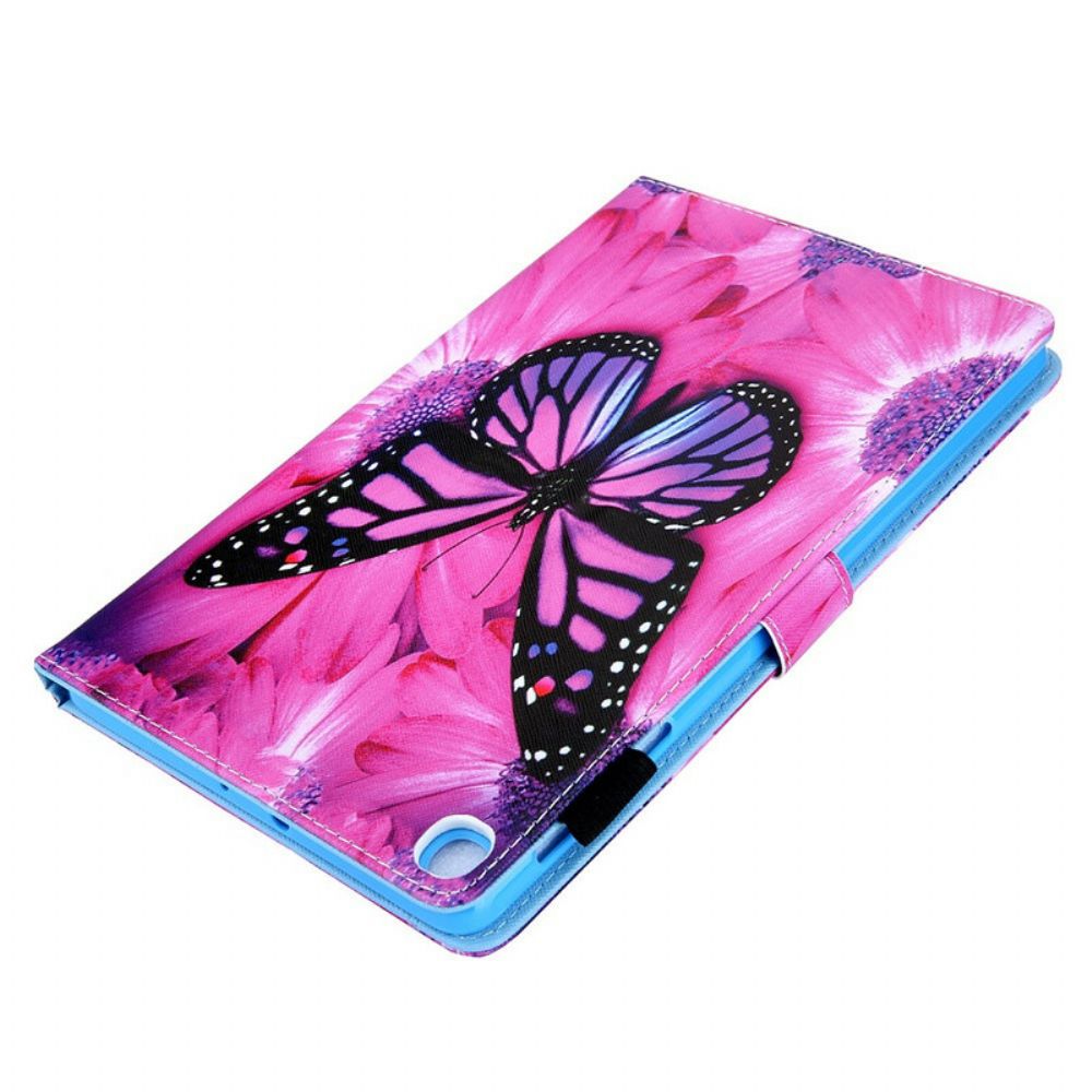 Lederhüllen Für Samsung Galaxy Tab A7 Lite Schmetterling Blumen