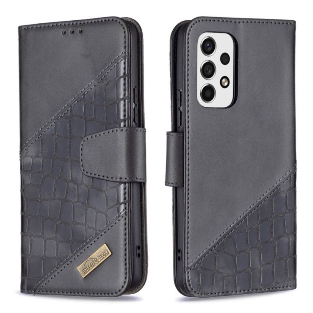Flip Case Für Samsung Galaxy A53 5G Binfen Farbe Krokodilleder-stil