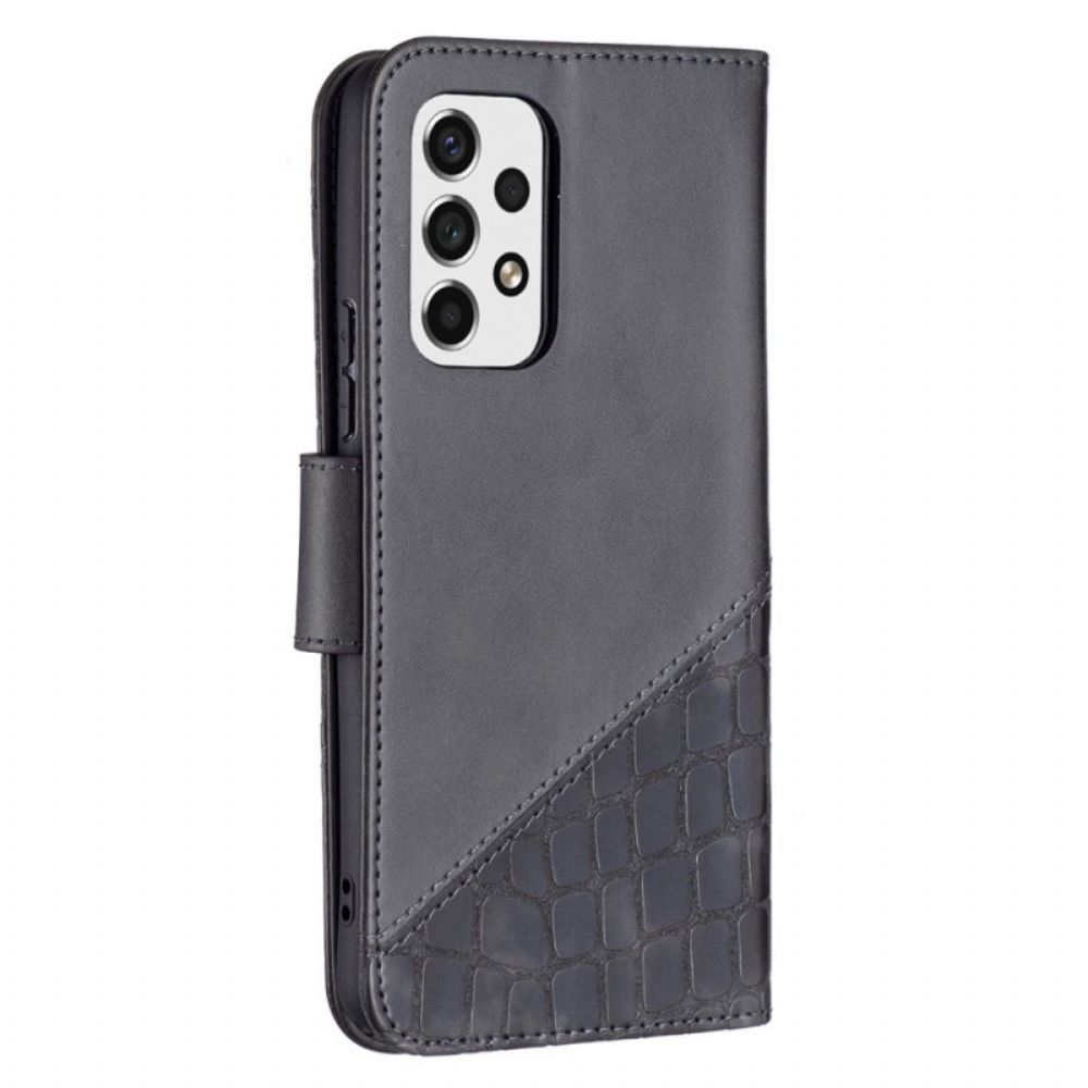 Flip Case Für Samsung Galaxy A53 5G Binfen Farbe Krokodilleder-stil