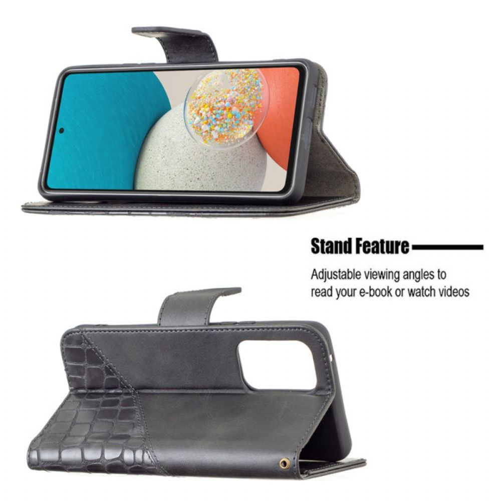 Flip Case Für Samsung Galaxy A53 5G Binfen Farbe Krokodilleder-stil