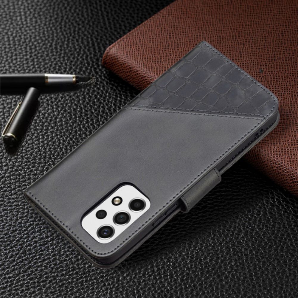 Flip Case Für Samsung Galaxy A53 5G Binfen Farbe Krokodilleder-stil