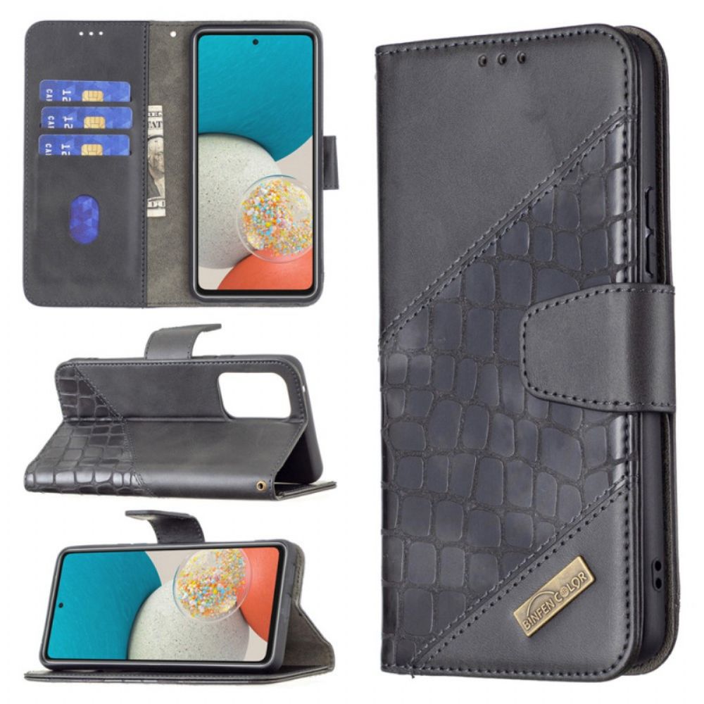 Flip Case Für Samsung Galaxy A53 5G Binfen Farbe Krokodilleder-stil