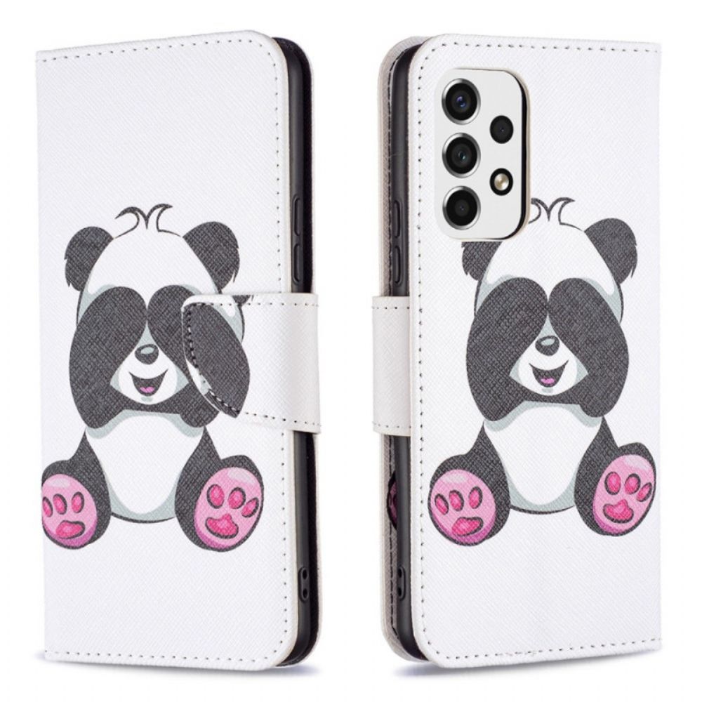 Flip Case Für Samsung Galaxy A53 5G Panda-spaß