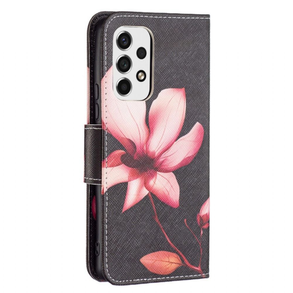Flip Case Für Samsung Galaxy A53 5G Rosa Blume