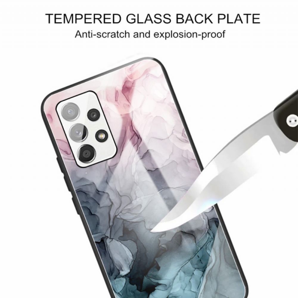 Handyhülle Für Samsung Galaxy A53 5G Hartglas Aus Marmor