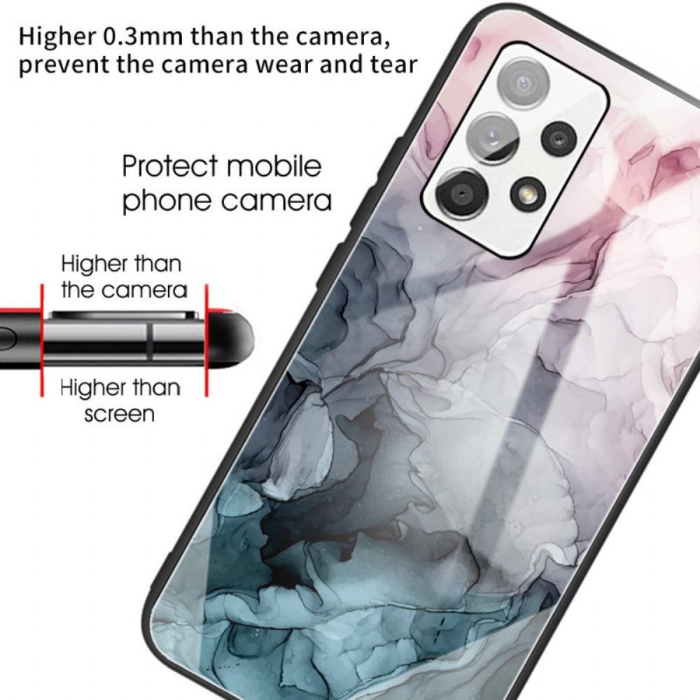 Handyhülle Für Samsung Galaxy A53 5G Hartglas Aus Marmor