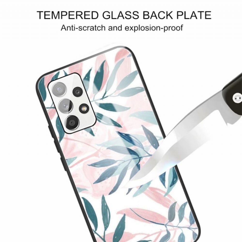 Hülle Für Samsung Galaxy A53 5G Pflanzlich Gehärtetes Glas