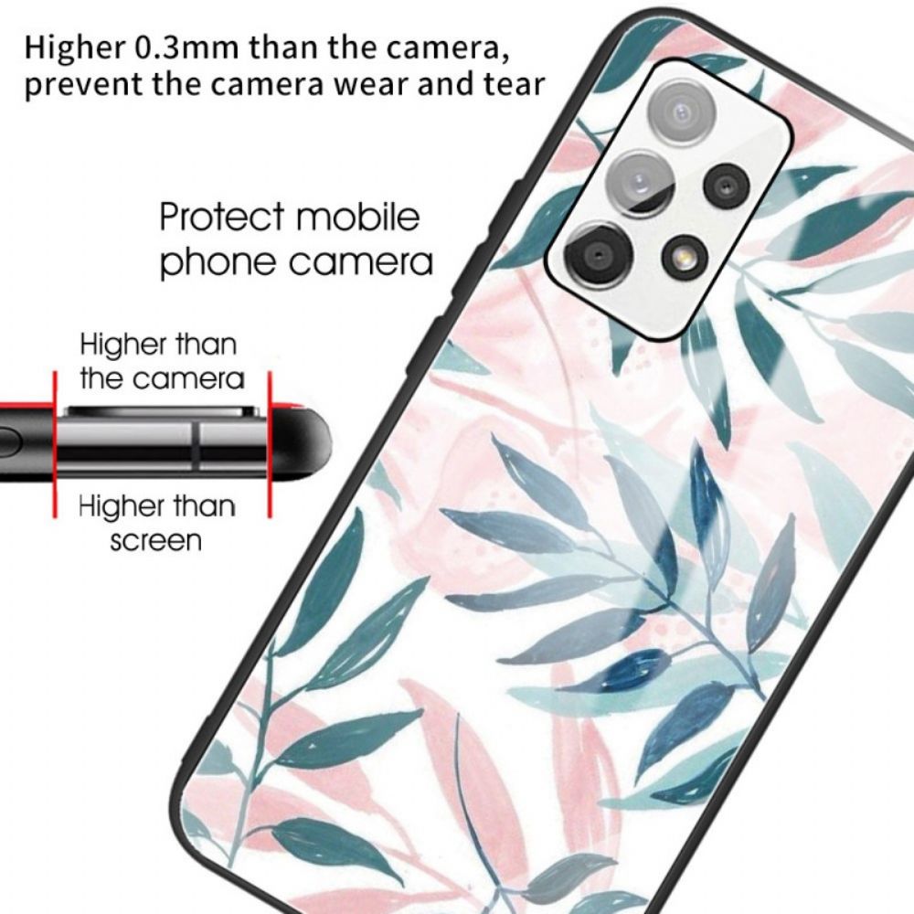 Hülle Für Samsung Galaxy A53 5G Pflanzlich Gehärtetes Glas