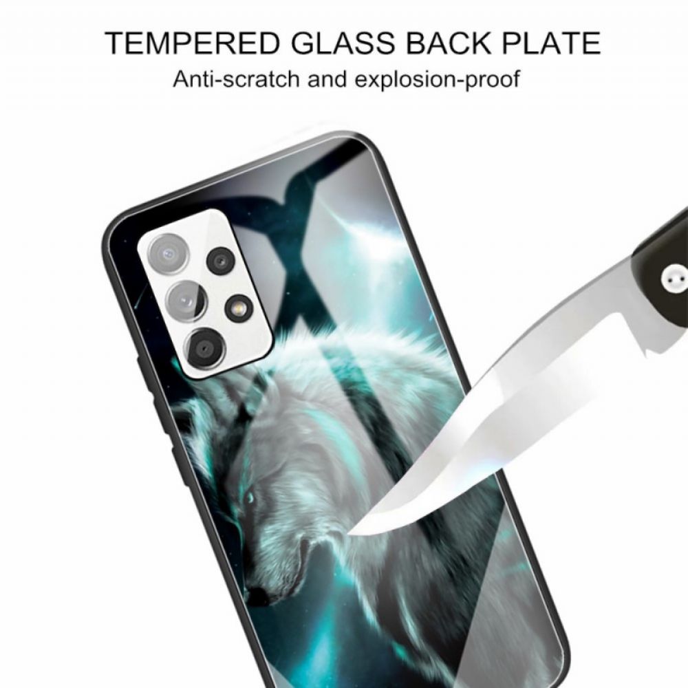 Hülle Für Samsung Galaxy A53 5G Wolf Aus Gehärtetem Glas