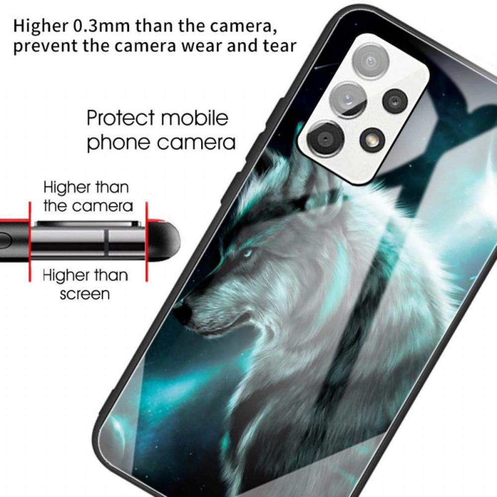 Hülle Für Samsung Galaxy A53 5G Wolf Aus Gehärtetem Glas