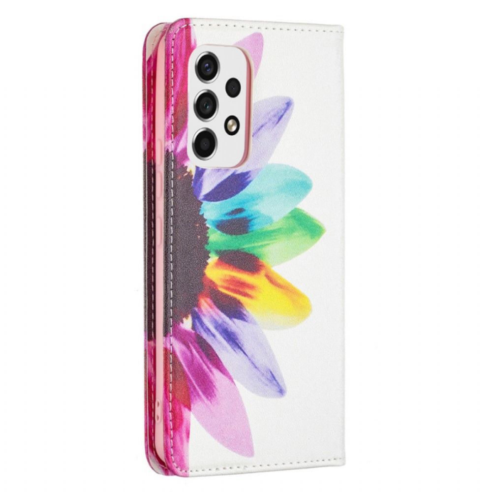 Schutzhülle Für Samsung Galaxy A53 5G Flip Case Aquarell Blume