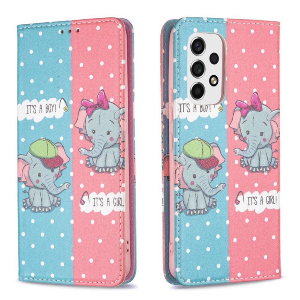 Schutzhülle Für Samsung Galaxy A53 5G Flip Case Elefantenbabys