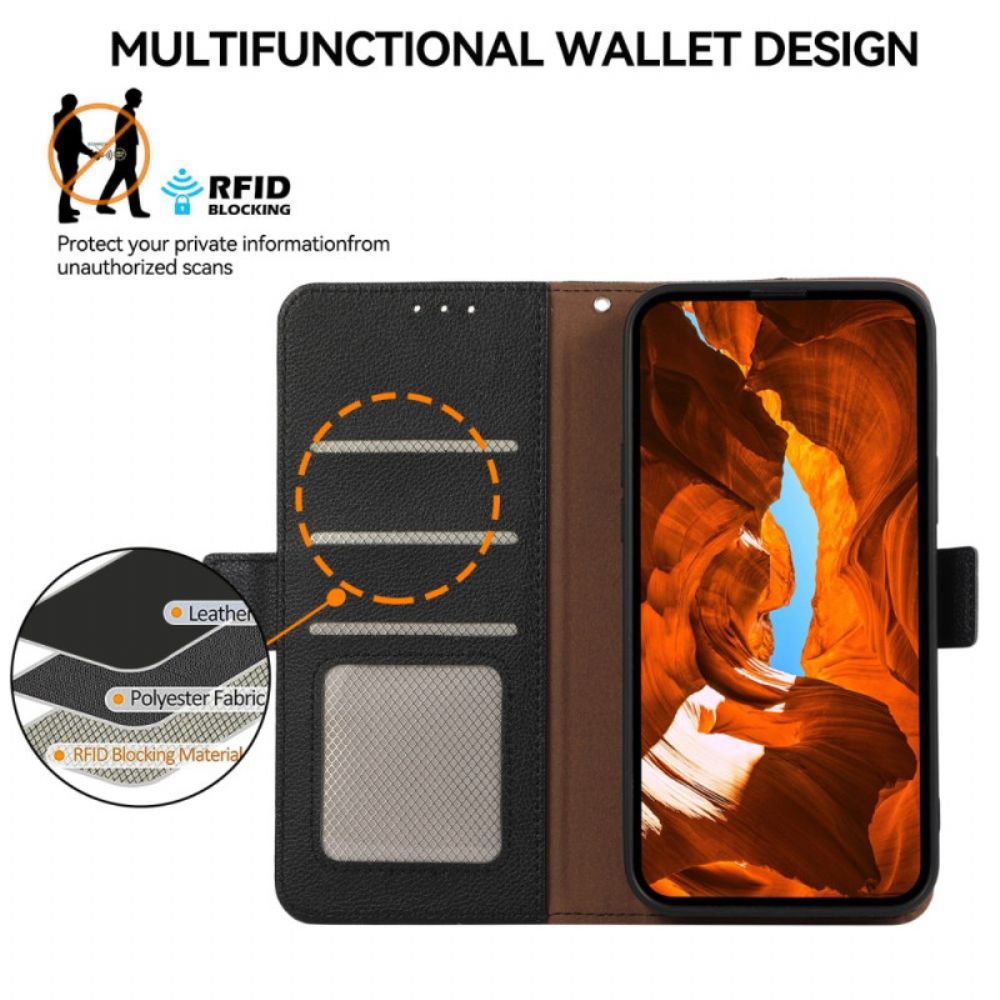 Lederhüllen Für Xiaomi 14t Pro Lederstruktur Und Rfid-schutz Abeel