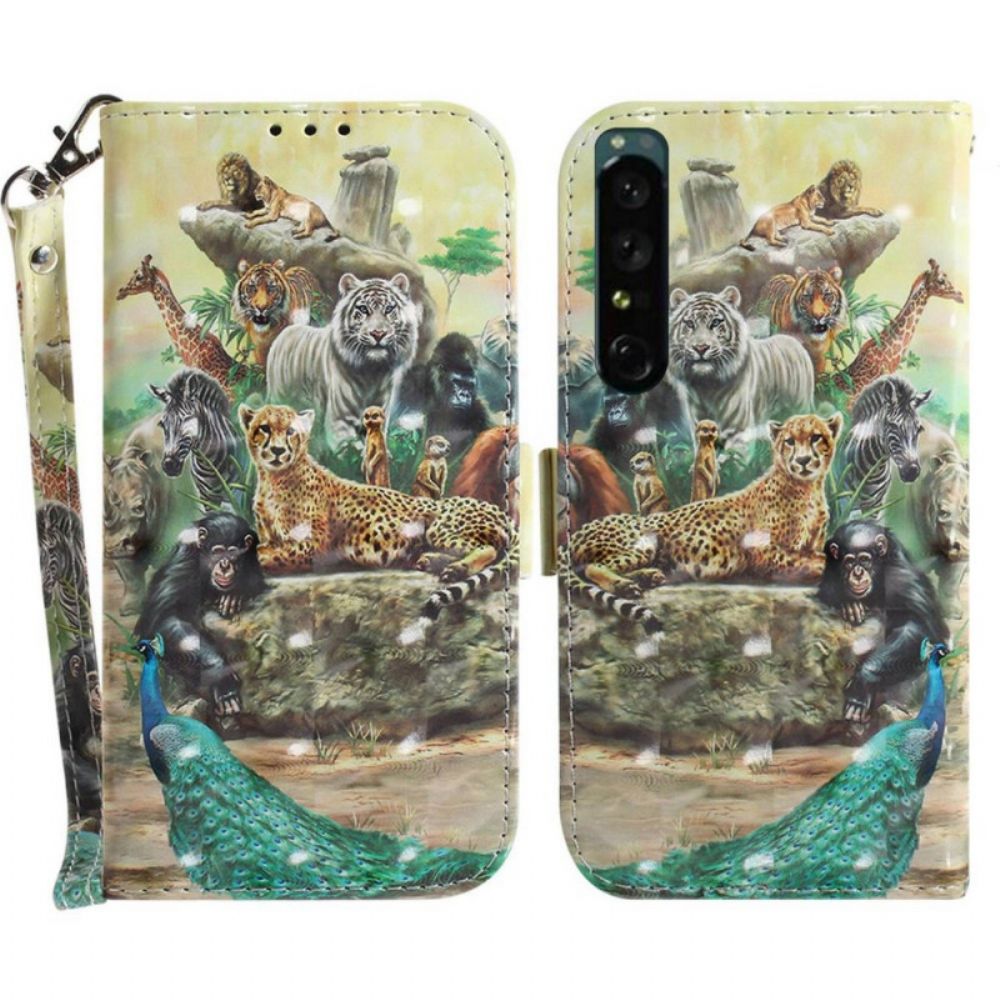 Flip Case Für Sony Xperia 1 IV Mit Kordel Tanga-safari