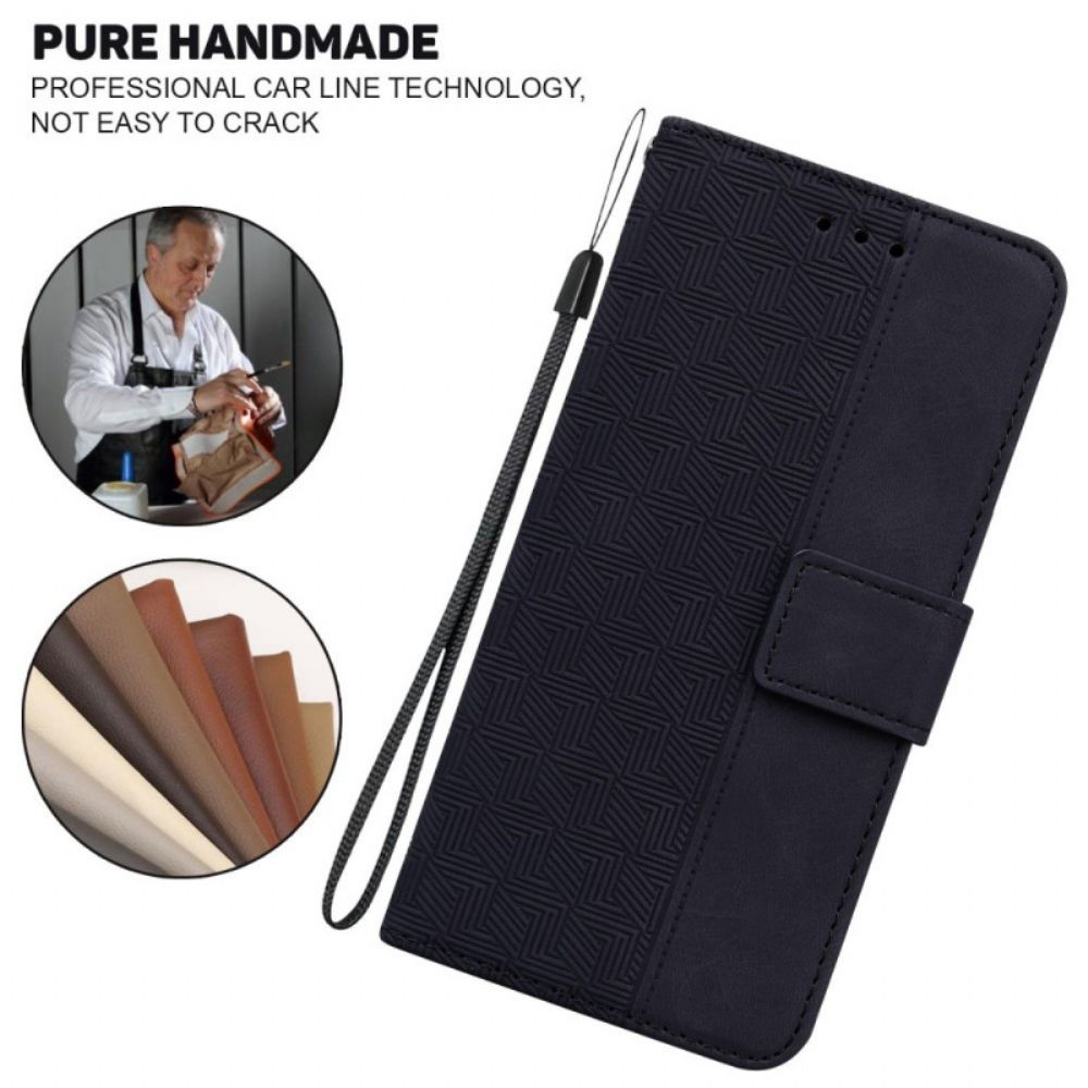 Flip Case Für Sony Xperia 1 IV Mit Kordel Tangamuster