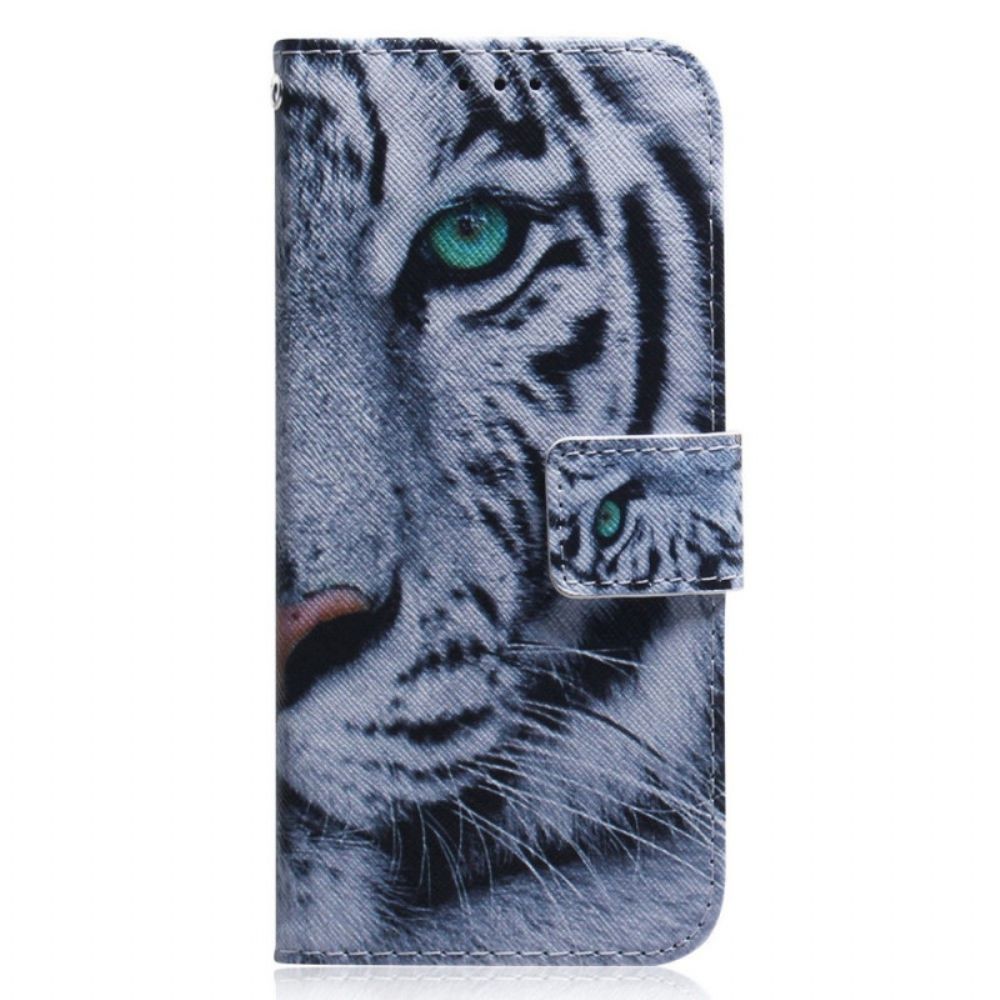 Flip Case Für Sony Xperia 1 IV Weißer Tiger