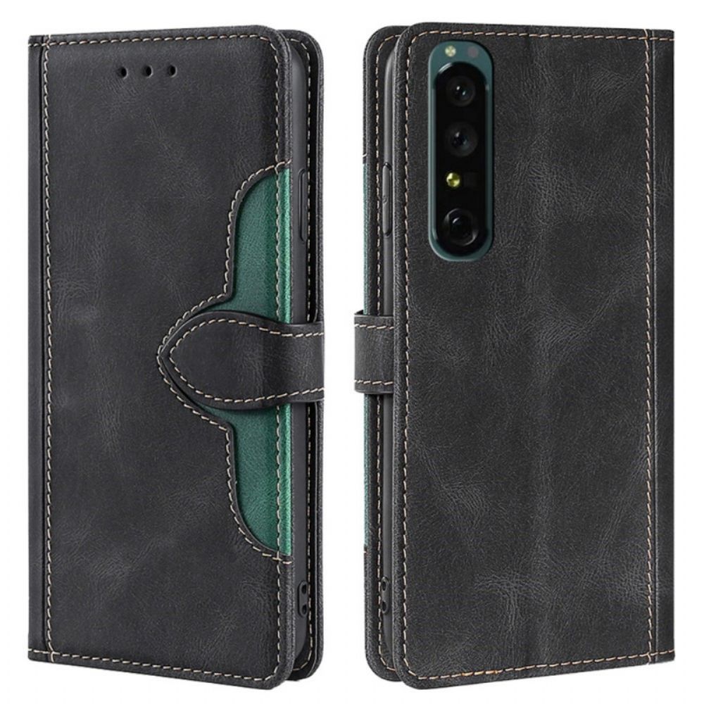 Flip Case Für Sony Xperia 1 IV Zweifarbiges Blumenmuster