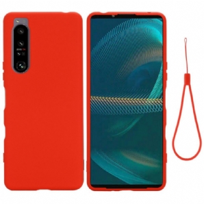 Hülle Für Sony Xperia 1 IV Mit Kordel Armband Aus Flüssigsilikon