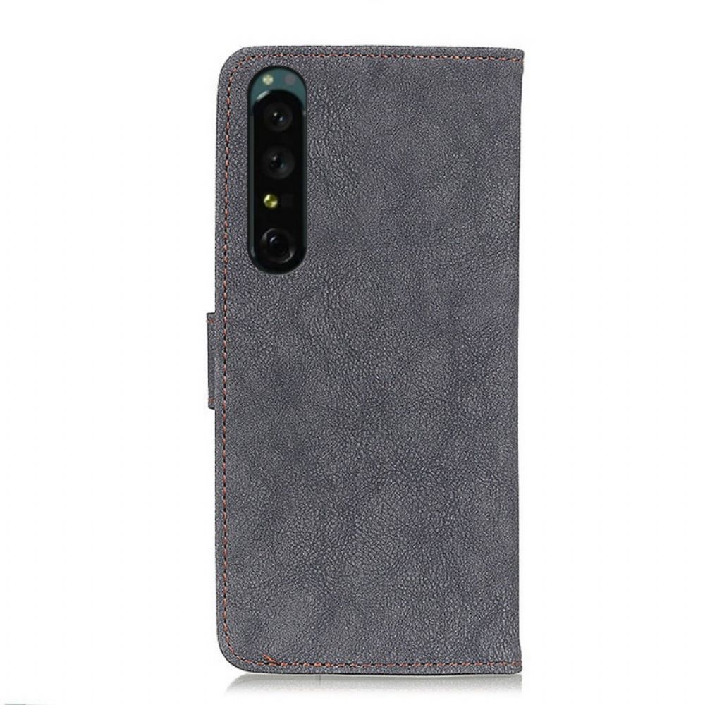 Lederhüllen Für Sony Xperia 1 IV Vintage Spaltleder Khazneh