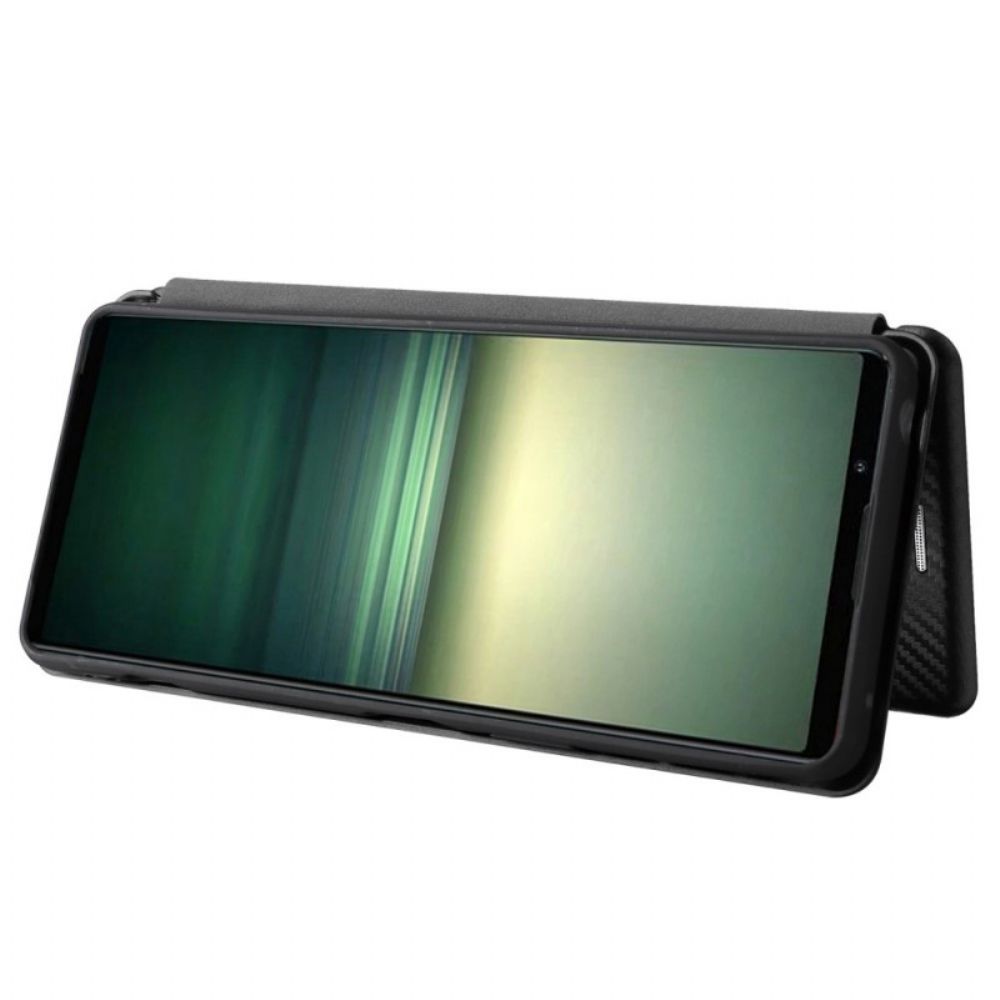 Schutzhülle Für Sony Xperia 1 IV Flip Case Kohlefaserstruktur