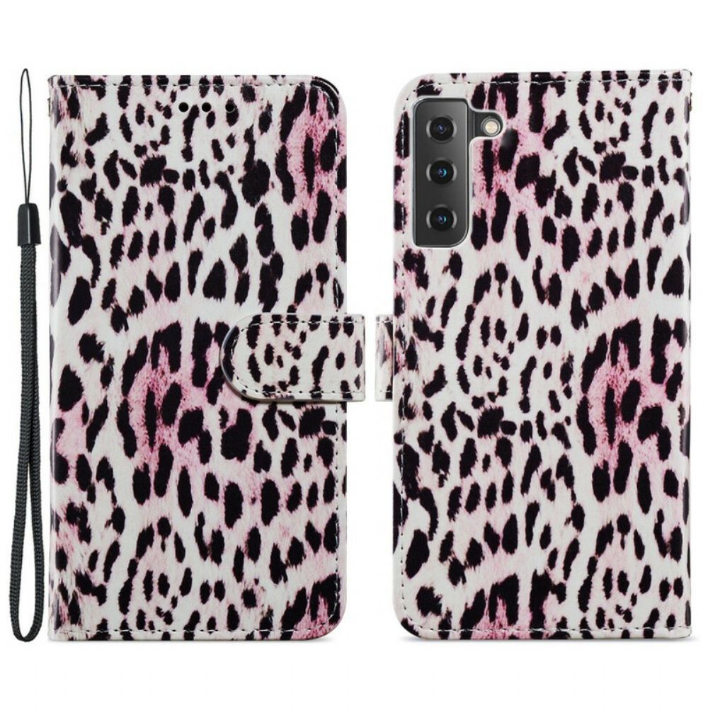 Flip Case Für Samsung Galaxy S21 FE Leopardenmuster