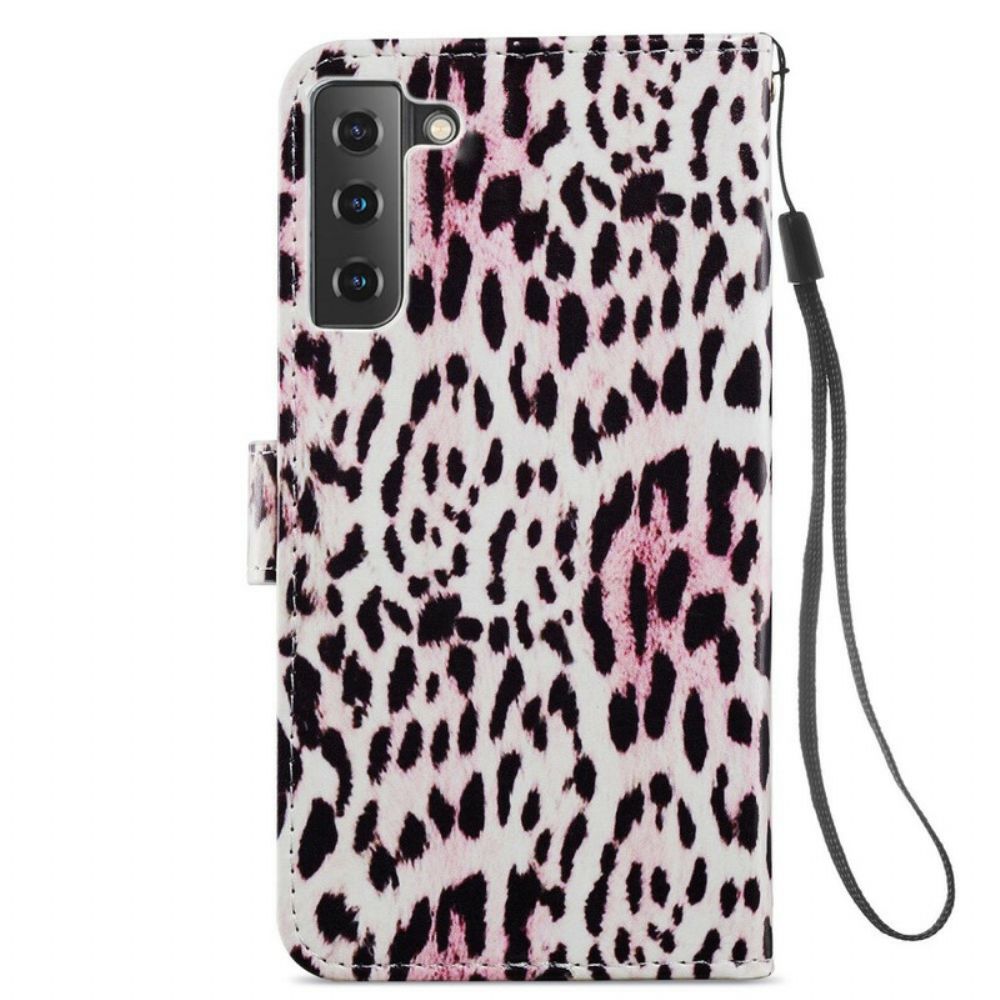Flip Case Für Samsung Galaxy S21 FE Leopardenmuster